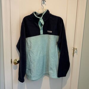 Columbia Navy and Mint Fleece Pullover